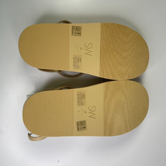 Stuart Weitzman Tan Wheat Fia-Fine Raffia Summerlift Platform Sandals Size 9B - Picture 5 of 10